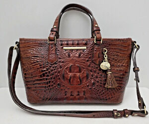 Brahmin Asher Satchel Pecan Melbourns Leather Tote Crossbody Bag Medium
